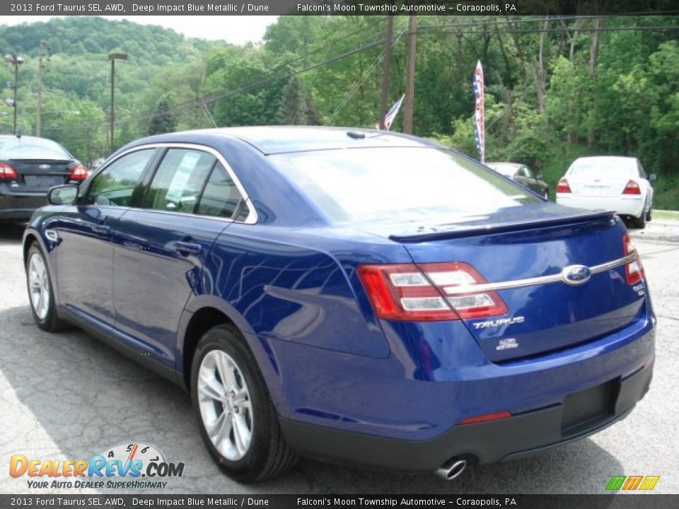 2013 Ford Taurus SEL AWD Deep Impact Blue Metallic / Dune Photo #6