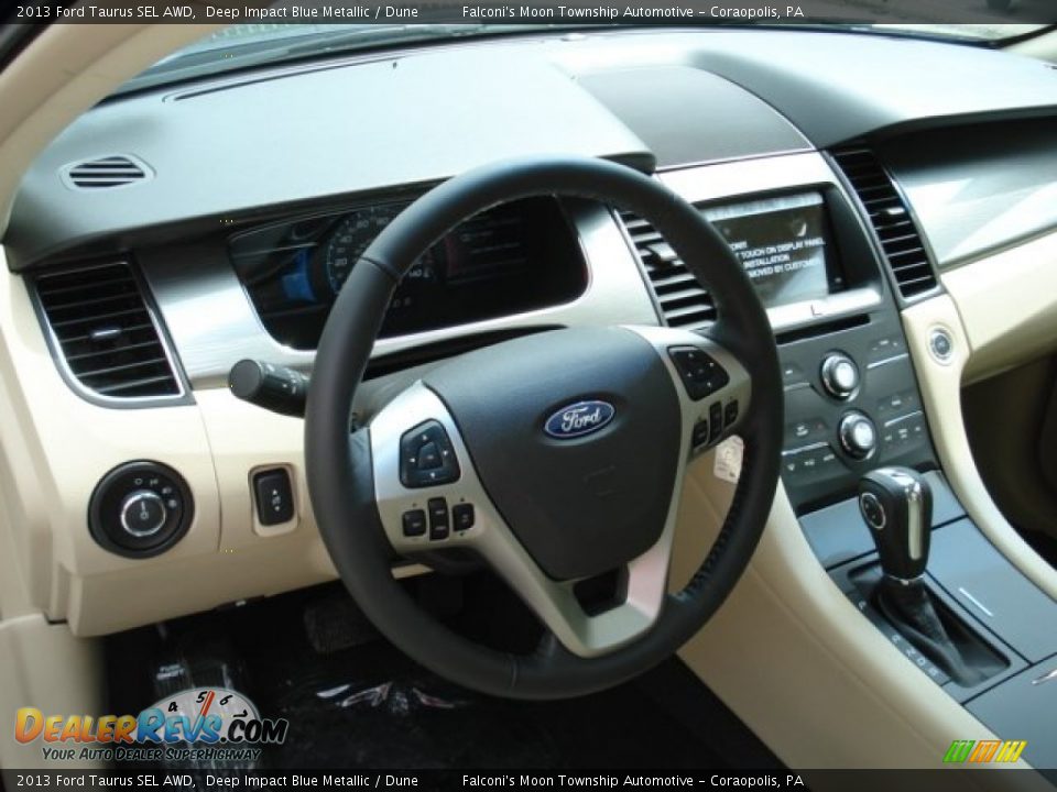 2013 Ford Taurus SEL AWD Deep Impact Blue Metallic / Dune Photo #10