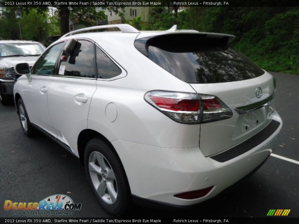 2013 Lexus RX 350 AWD Starfire White Pearl / Saddle Tan/Espresso Birds Eye Maple Photo #2