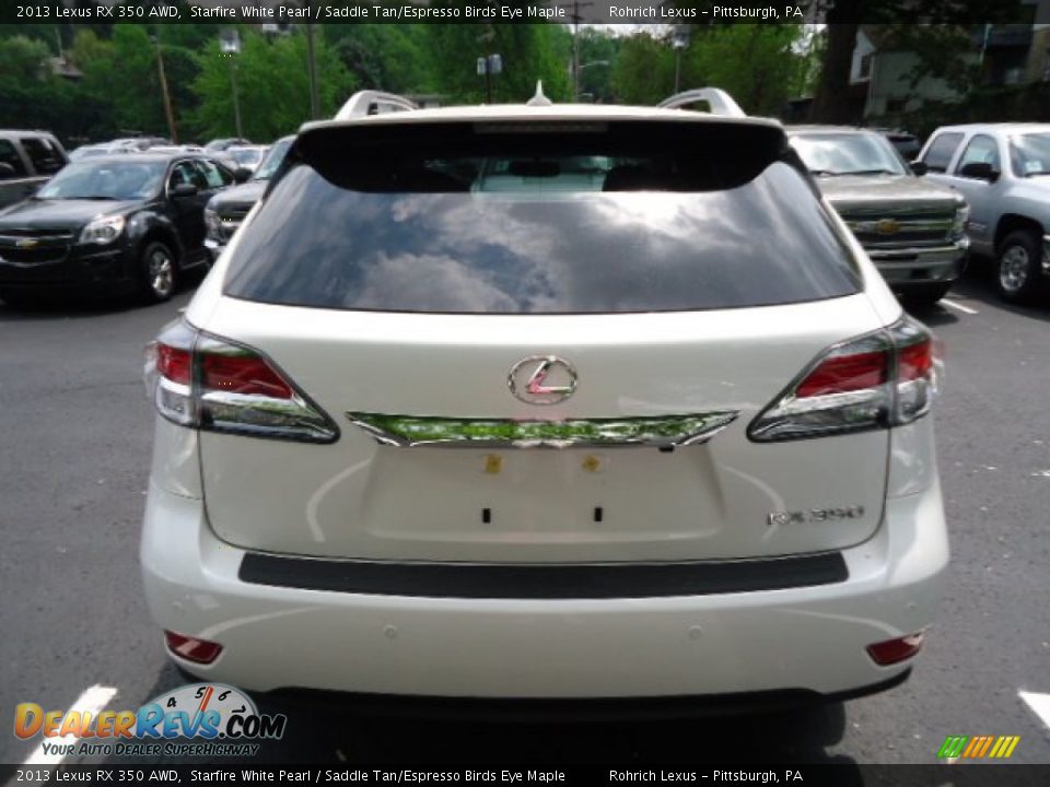 2013 Lexus RX 350 AWD Starfire White Pearl / Saddle Tan/Espresso Birds Eye Maple Photo #3