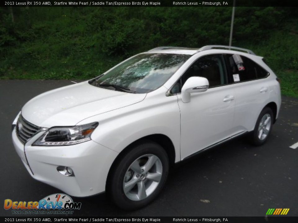 2013 Lexus RX 350 AWD Starfire White Pearl / Saddle Tan/Espresso Birds Eye Maple Photo #8