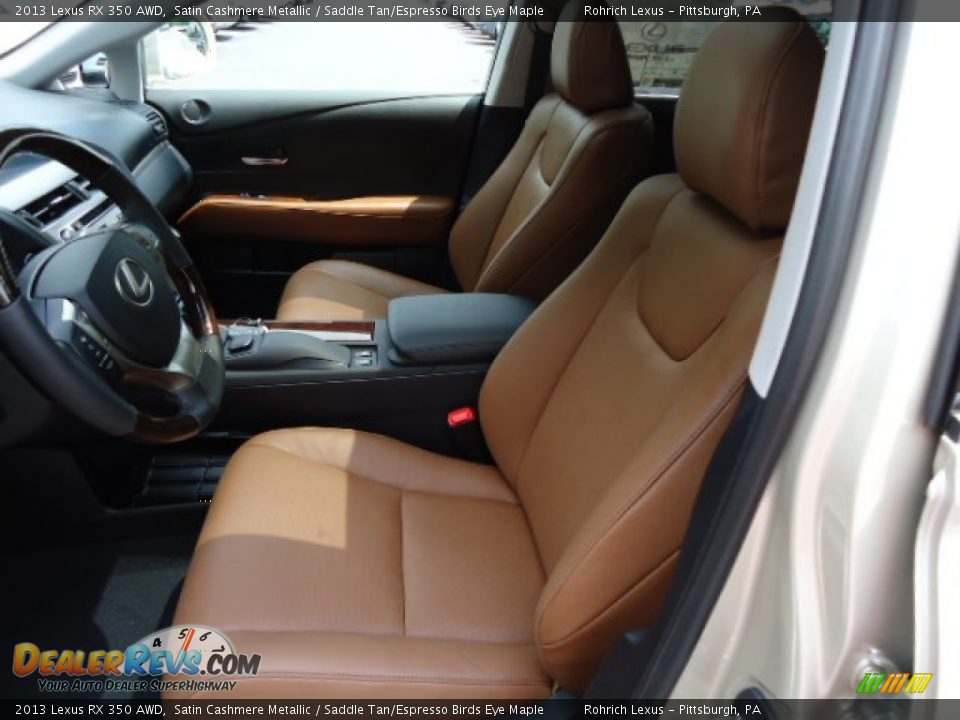 Saddle Tan/Espresso Birds Eye Maple Interior - 2013 Lexus RX 350 AWD Photo #10