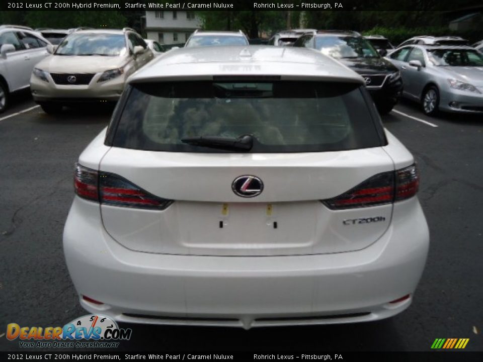2012 Lexus CT 200h Hybrid Premium Starfire White Pearl / Caramel Nuluxe Photo #3
