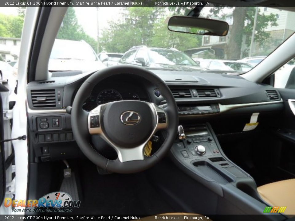 2012 Lexus CT 200h Hybrid Premium Starfire White Pearl / Caramel Nuluxe Photo #12