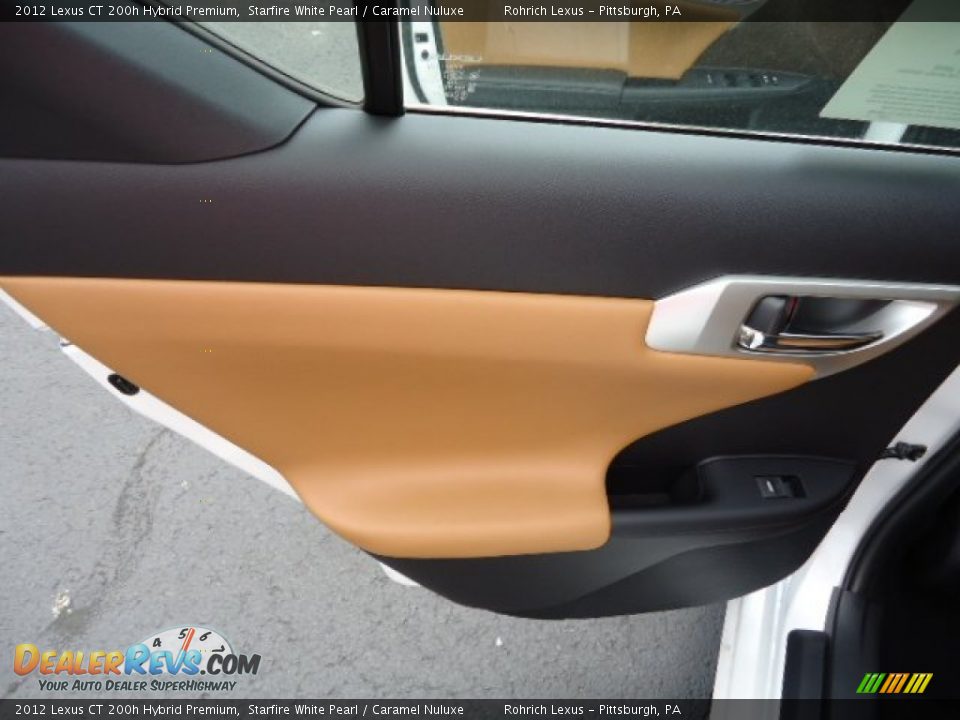 2012 Lexus CT 200h Hybrid Premium Starfire White Pearl / Caramel Nuluxe Photo #13