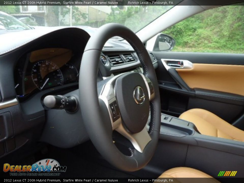 2012 Lexus CT 200h Hybrid Premium Starfire White Pearl / Caramel Nuluxe Photo #17