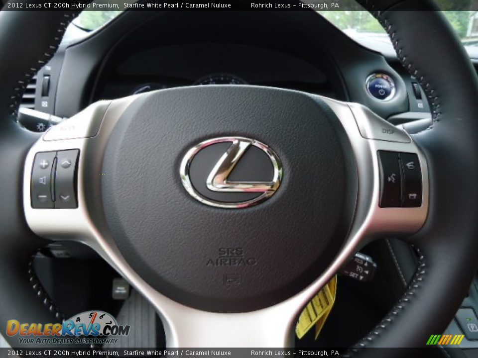 2012 Lexus CT 200h Hybrid Premium Starfire White Pearl / Caramel Nuluxe Photo #18