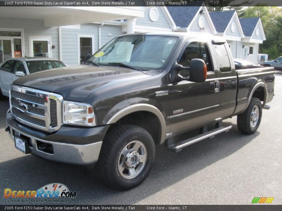 2005 Ford F250 Super Duty Lariat SuperCab 4x4 Dark Stone Metallic / Tan Photo #2