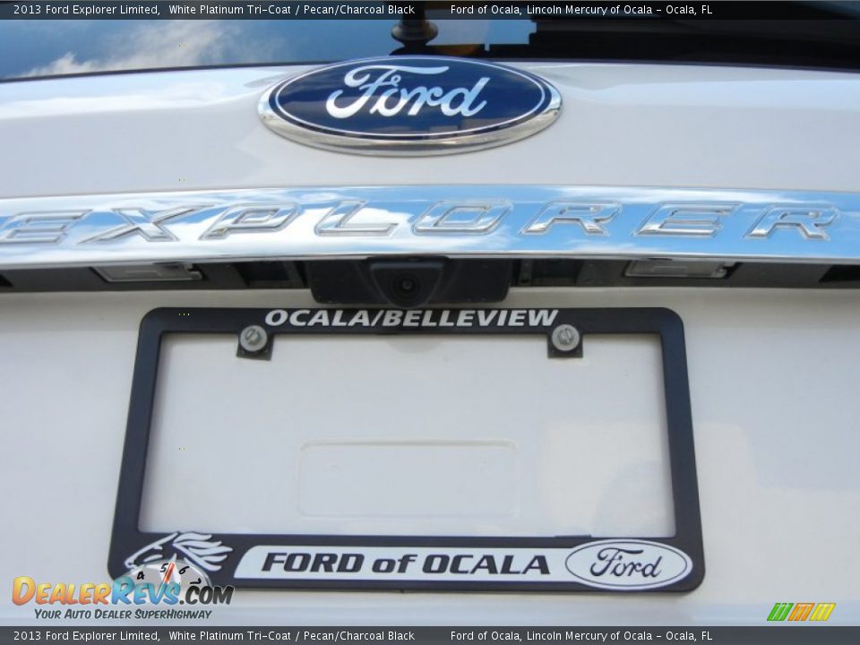 2013 Ford Explorer Limited White Platinum Tri-Coat / Pecan/Charcoal Black Photo #4