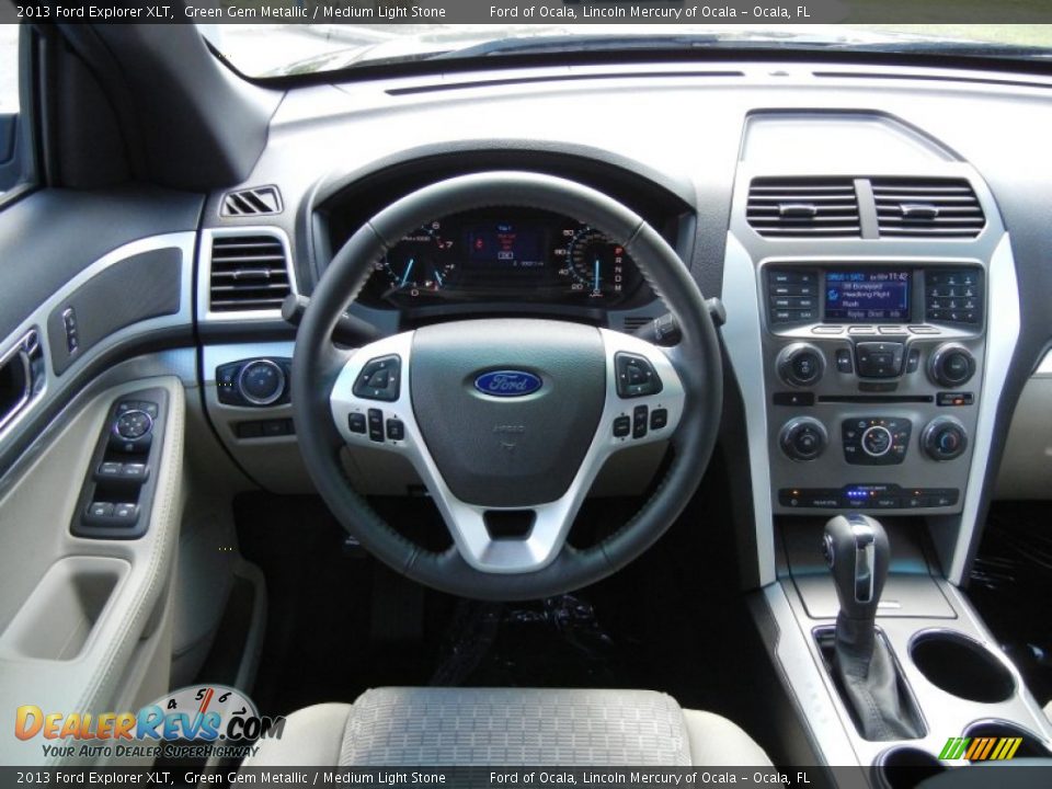 2013 Ford Explorer XLT Green Gem Metallic / Medium Light Stone Photo #8