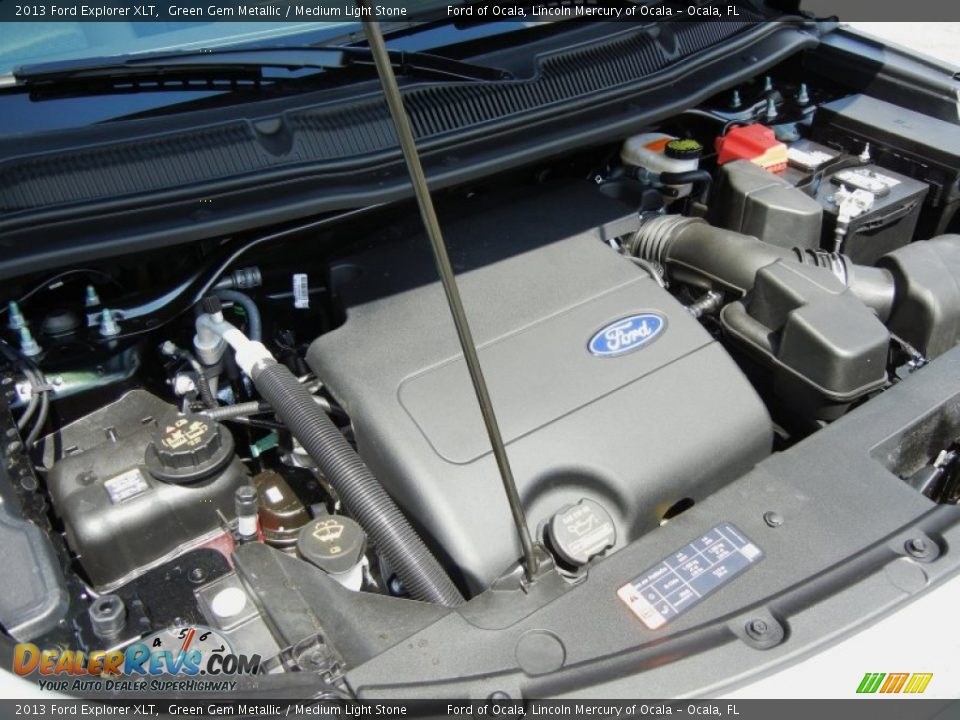 2013 Ford Explorer XLT Green Gem Metallic / Medium Light Stone Photo #12