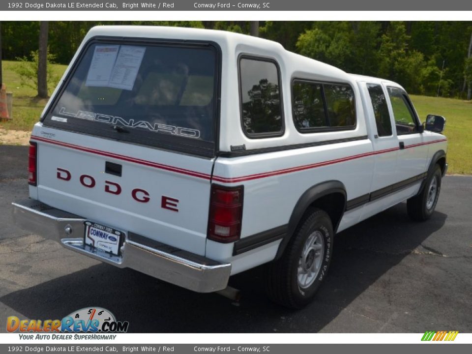 1992 Dodge Dakota LE Extended Cab Bright White / Red Photo #5