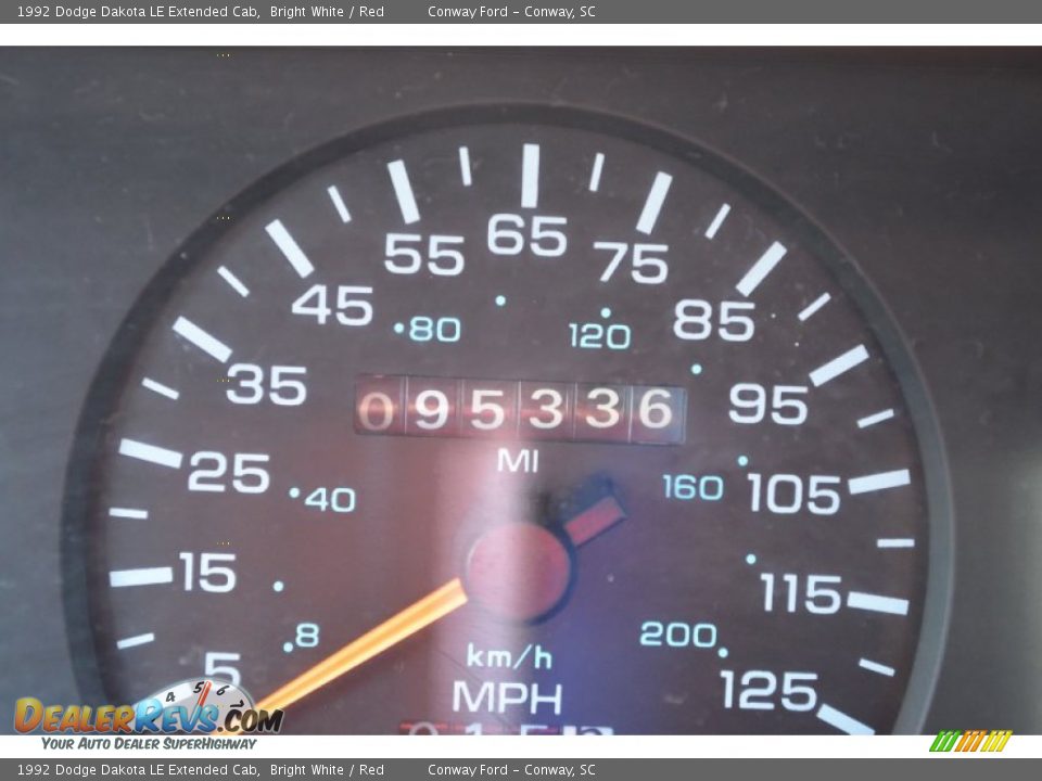 1992 Dodge Dakota LE Extended Cab Bright White / Red Photo #27