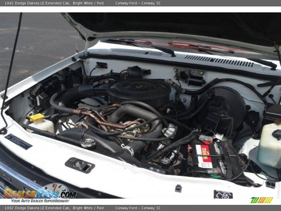 1992 Dodge Dakota LE Extended Cab Bright White / Red Photo #28