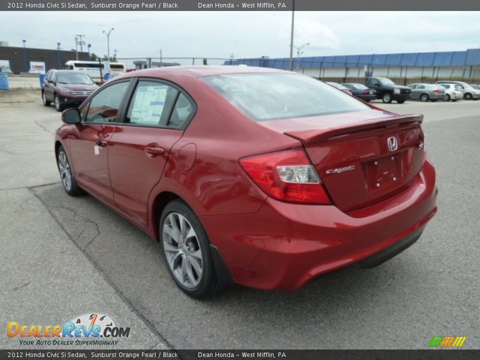 2012 Honda Civic Si Sedan Sunburst Orange Pearl / Black Photo #3