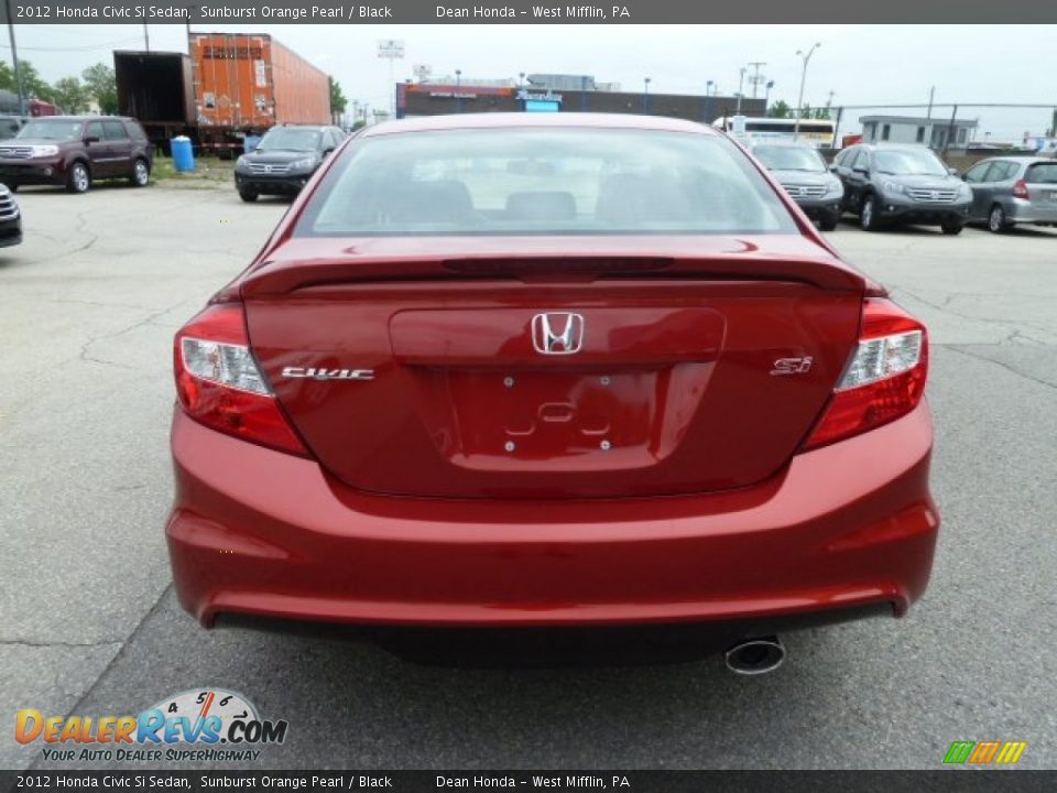 2012 Honda Civic Si Sedan Sunburst Orange Pearl / Black Photo #4