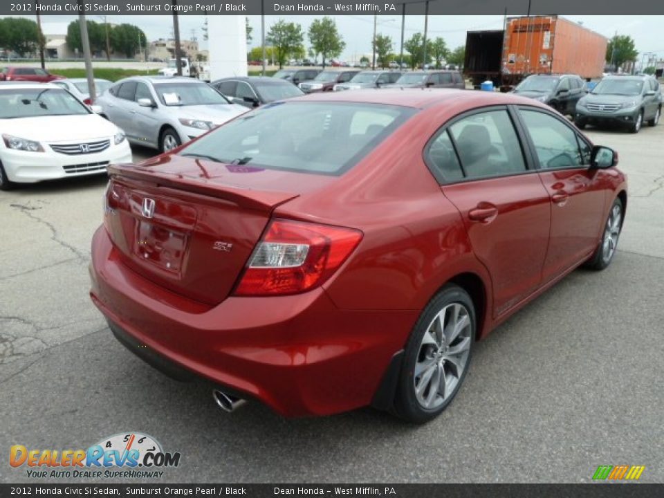 2012 Honda Civic Si Sedan Sunburst Orange Pearl / Black Photo #5