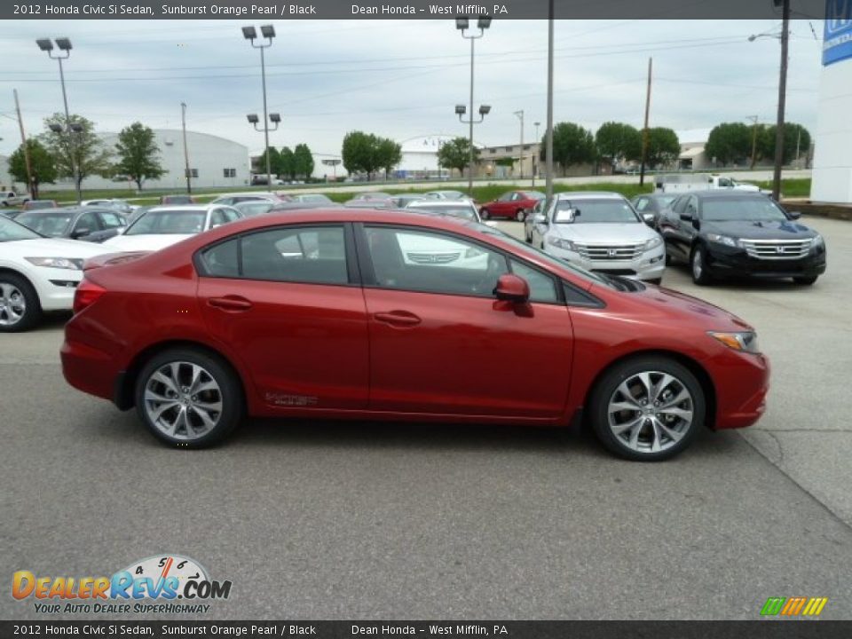 2012 Honda Civic Si Sedan Sunburst Orange Pearl / Black Photo #6