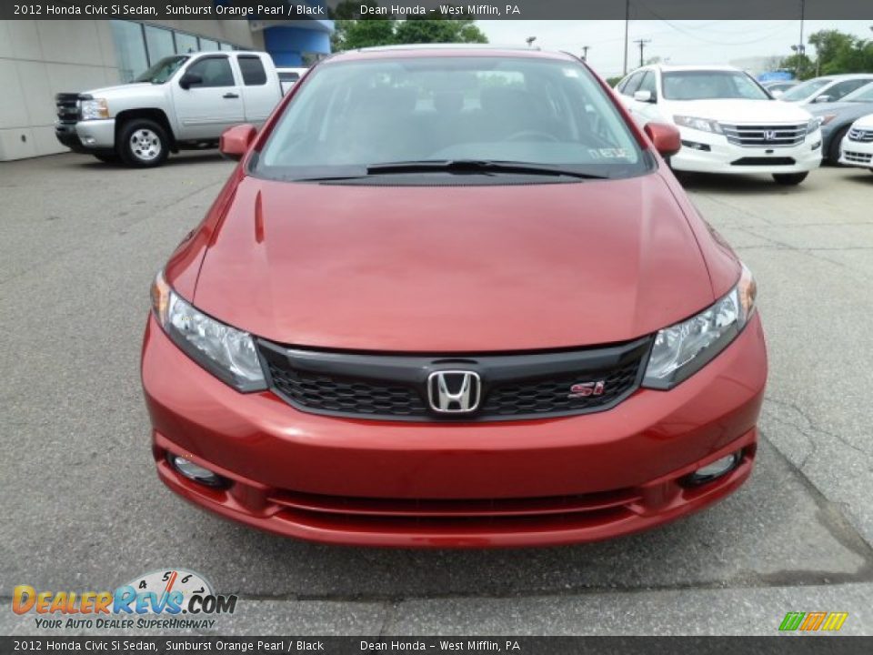 2012 Honda Civic Si Sedan Sunburst Orange Pearl / Black Photo #8