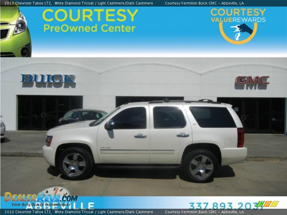 2010 Chevrolet Tahoe LTZ White Diamond Tricoat / Light Cashmere/Dark Cashmere Photo #1