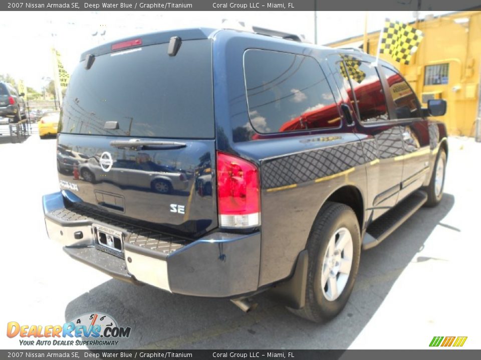 2007 Nissan Armada SE Deep Water Blue / Graphite/Titanium Photo #5