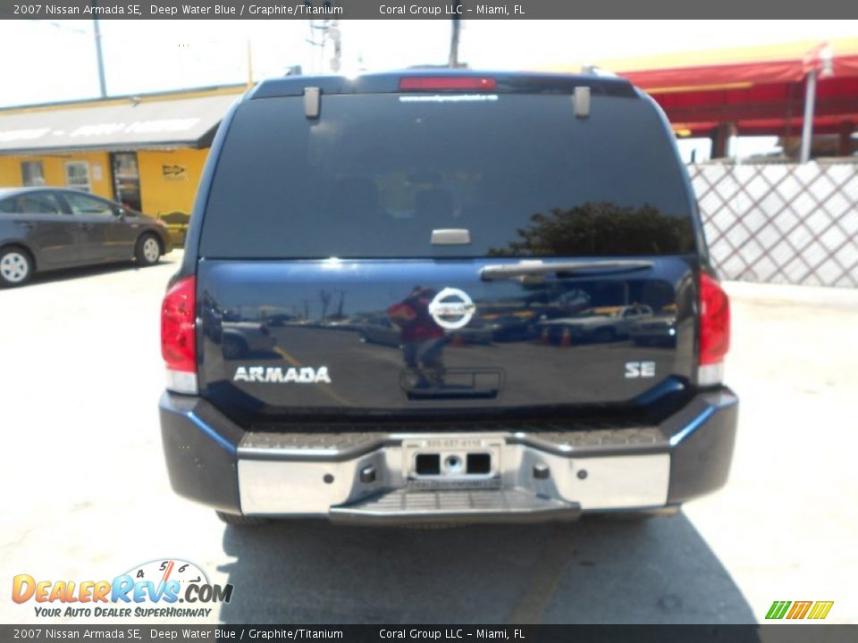 2007 Nissan Armada SE Deep Water Blue / Graphite/Titanium Photo #6