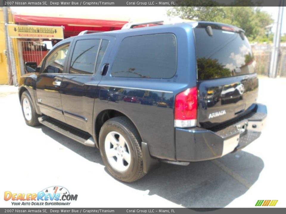 2007 Nissan Armada SE Deep Water Blue / Graphite/Titanium Photo #8