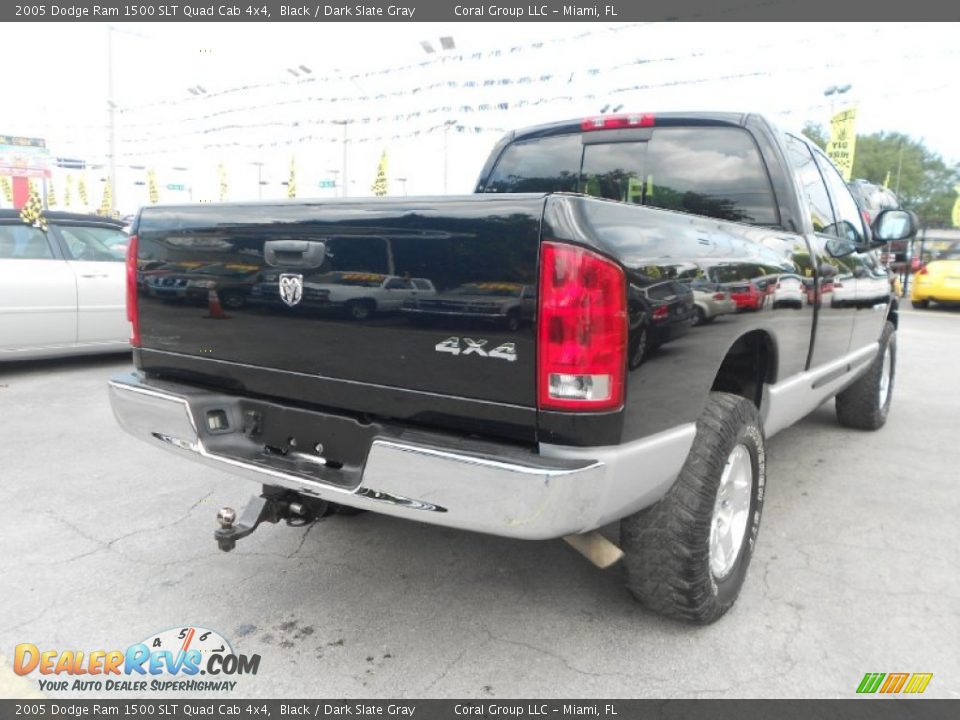 2005 Dodge Ram 1500 SLT Quad Cab 4x4 Black / Dark Slate Gray Photo #6