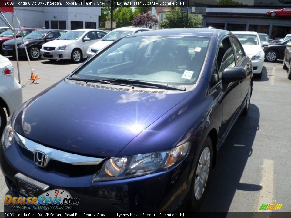 2009 Honda Civic DX-VP Sedan Royal Blue Pearl / Gray Photo #1