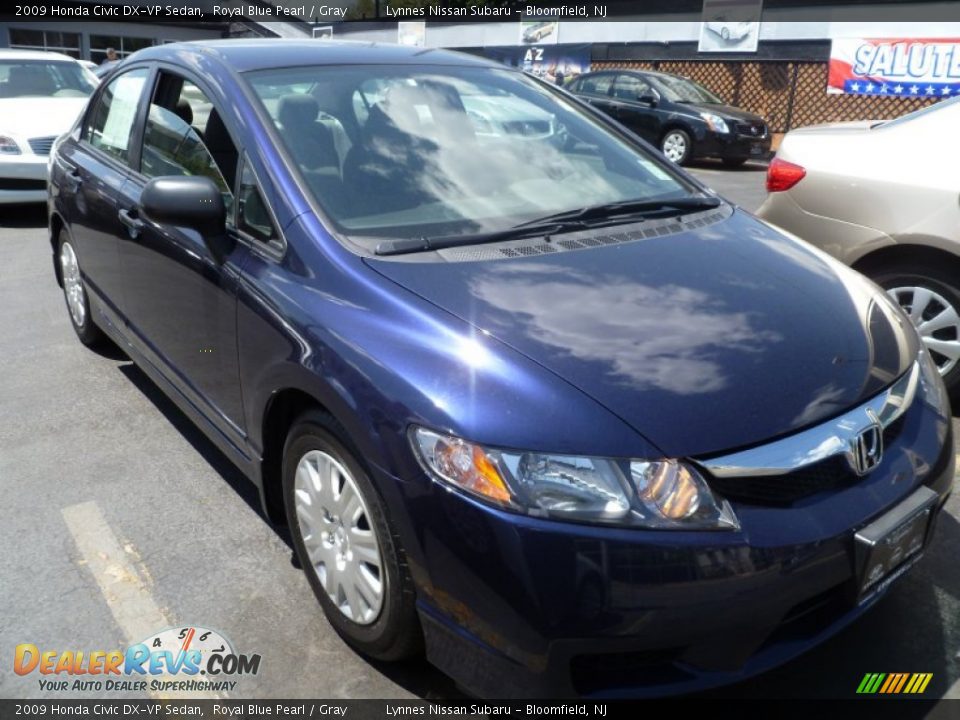 2009 Honda Civic DX-VP Sedan Royal Blue Pearl / Gray Photo #2