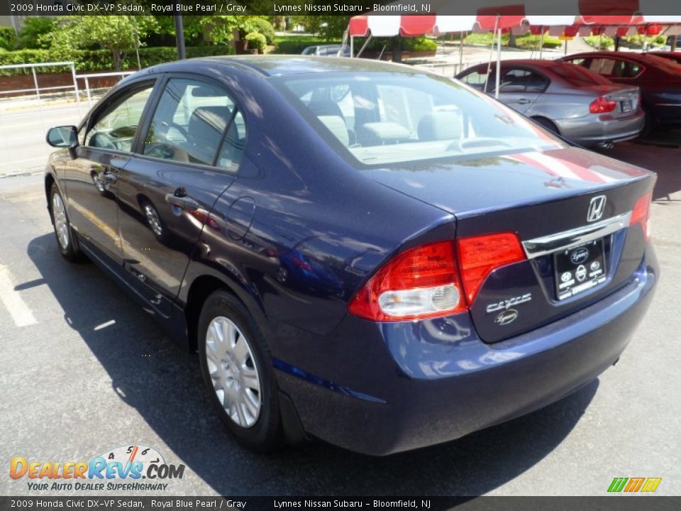 2009 Honda Civic DX-VP Sedan Royal Blue Pearl / Gray Photo #5