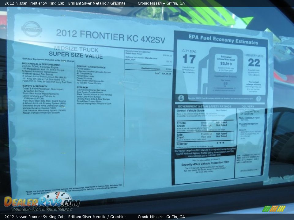 2012 Nissan Frontier SV King Cab Brilliant Silver Metallic / Graphite Photo #11
