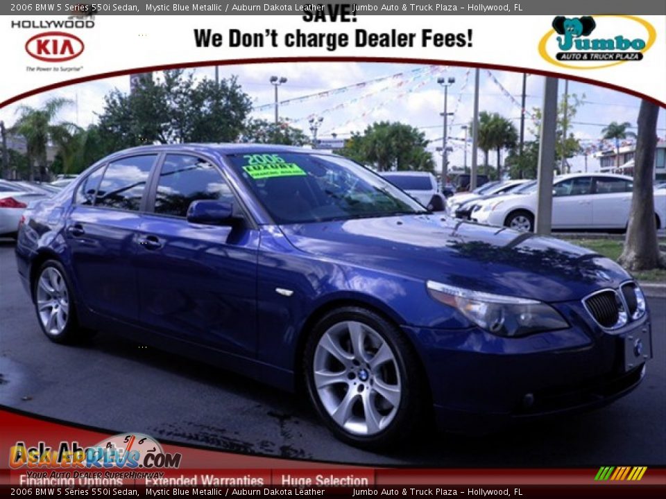 2006 BMW 5 Series 550i Sedan Mystic Blue Metallic / Auburn Dakota Leather Photo #1