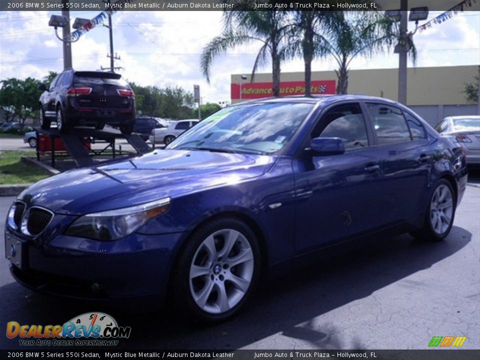 2006 BMW 5 Series 550i Sedan Mystic Blue Metallic / Auburn Dakota Leather Photo #5