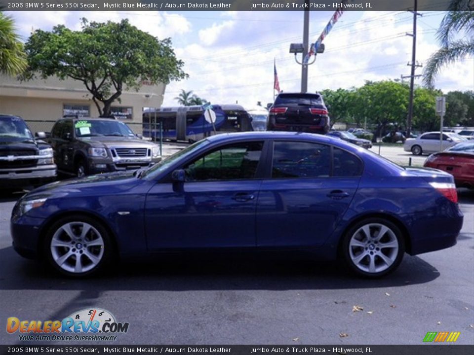 2006 BMW 5 Series 550i Sedan Mystic Blue Metallic / Auburn Dakota Leather Photo #6