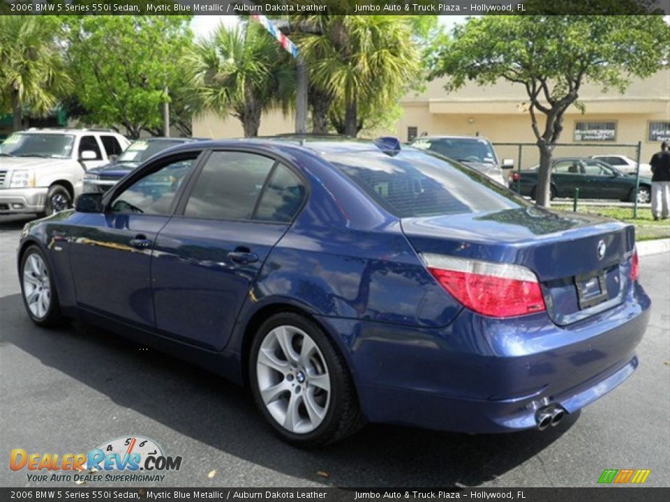 2006 BMW 5 Series 550i Sedan Mystic Blue Metallic / Auburn Dakota Leather Photo #7