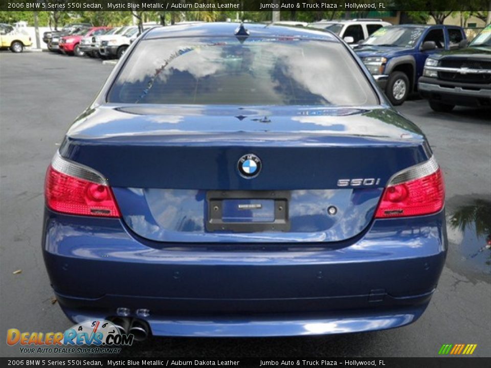 2006 BMW 5 Series 550i Sedan Mystic Blue Metallic / Auburn Dakota Leather Photo #9