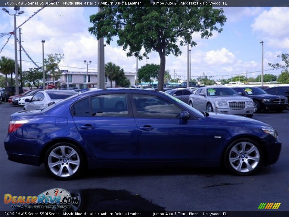 2006 BMW 5 Series 550i Sedan Mystic Blue Metallic / Auburn Dakota Leather Photo #12
