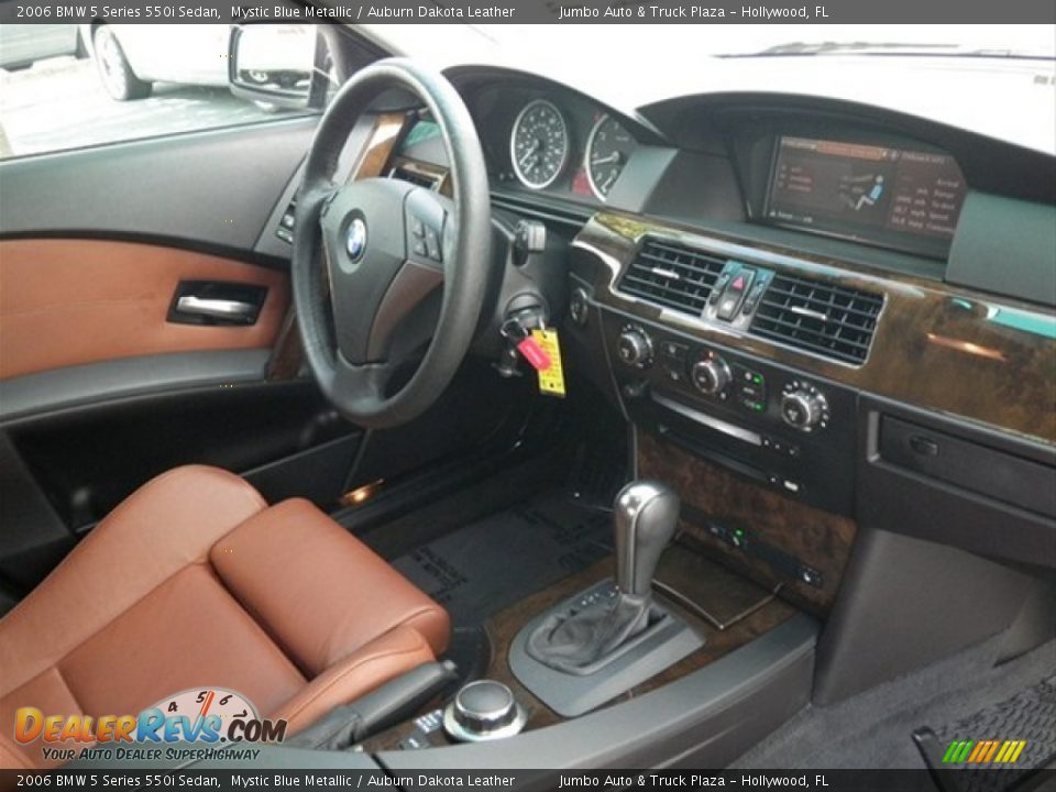 2006 BMW 5 Series 550i Sedan Mystic Blue Metallic / Auburn Dakota Leather Photo #13