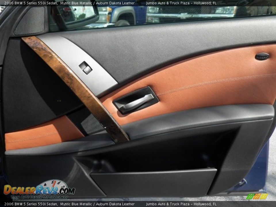 2006 BMW 5 Series 550i Sedan Mystic Blue Metallic / Auburn Dakota Leather Photo #15