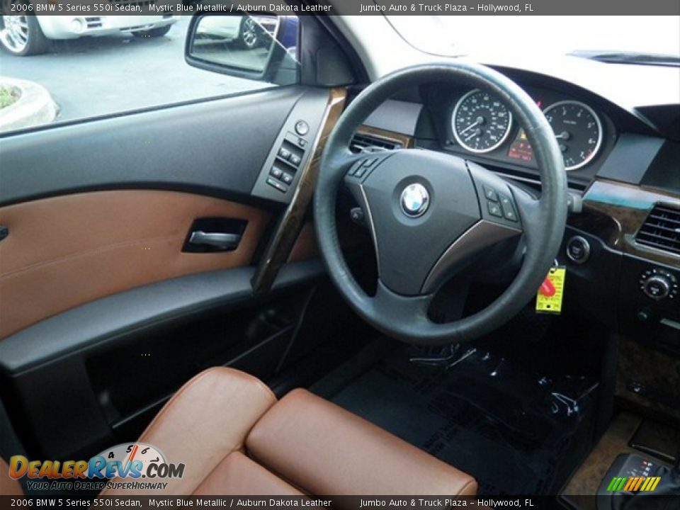 2006 BMW 5 Series 550i Sedan Mystic Blue Metallic / Auburn Dakota Leather Photo #19