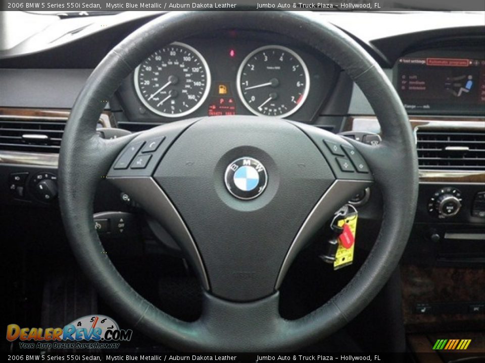 2006 BMW 5 Series 550i Sedan Mystic Blue Metallic / Auburn Dakota Leather Photo #22