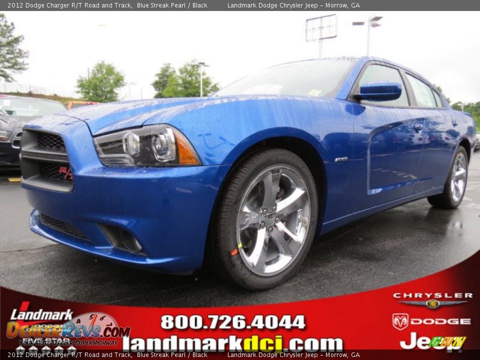 2012 Dodge Charger R/T Road and Track Blue Streak Pearl / Black Photo #1