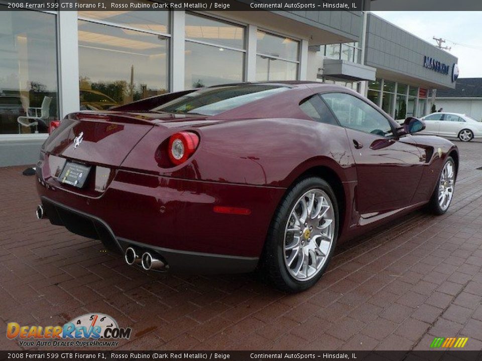 2008 Ferrari 599 GTB Fiorano F1 Rosso Rubino (Dark Red Metallic) / Beige Photo #7