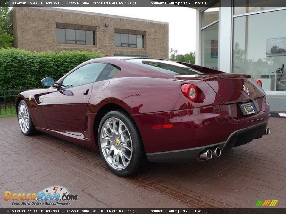 2008 Ferrari 599 GTB Fiorano F1 Rosso Rubino (Dark Red Metallic) / Beige Photo #10