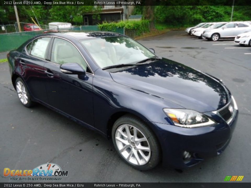 2012 Lexus IS 250 AWD Deep Sea Blue Mica / Ecru Photo #6