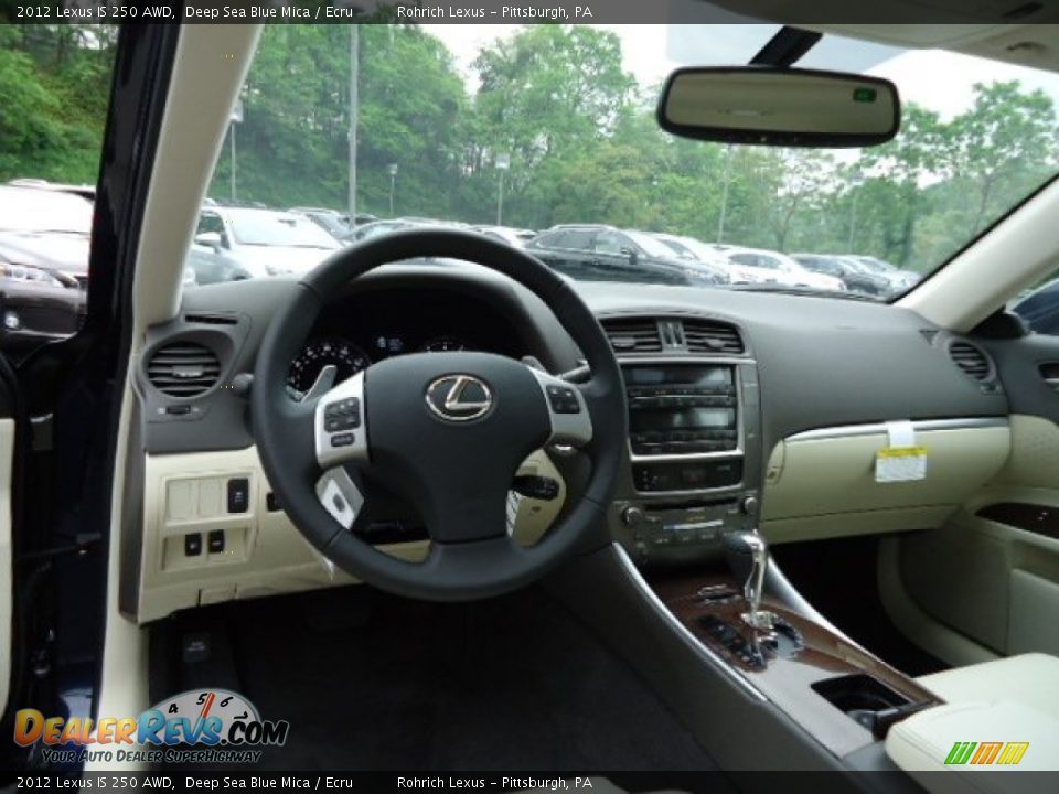 2012 Lexus IS 250 AWD Deep Sea Blue Mica / Ecru Photo #12