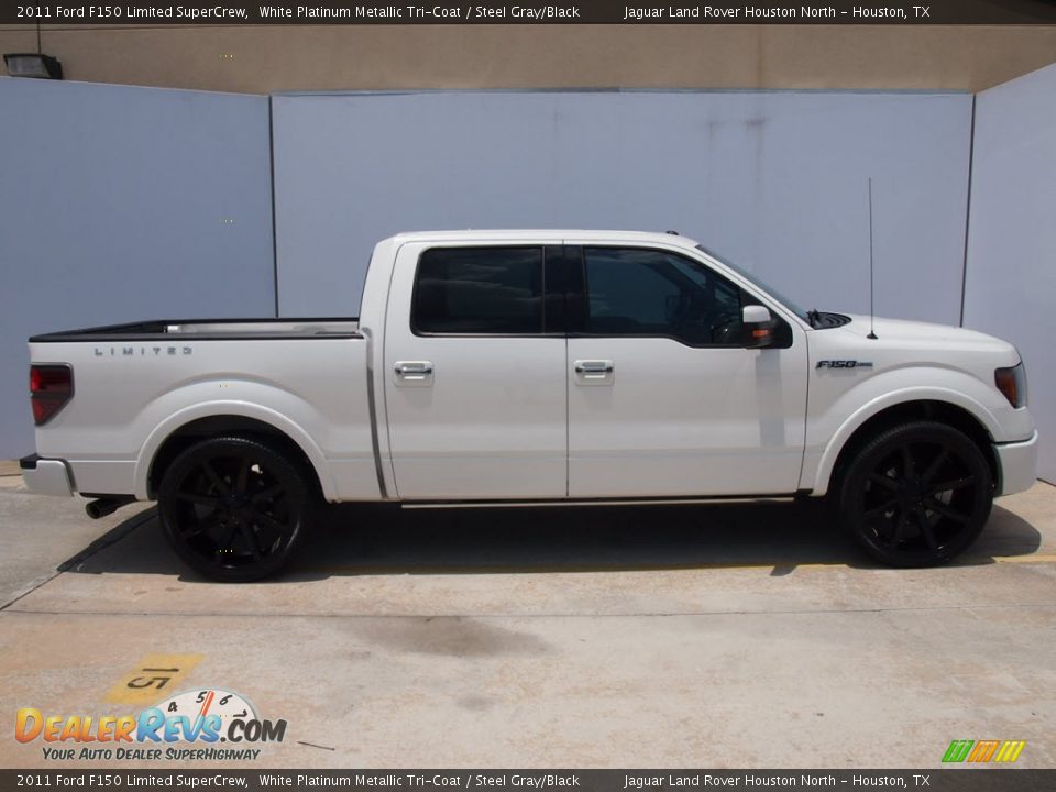 2011 Ford F150 Limited SuperCrew White Platinum Metallic Tri-Coat / Steel Gray/Black Photo #1
