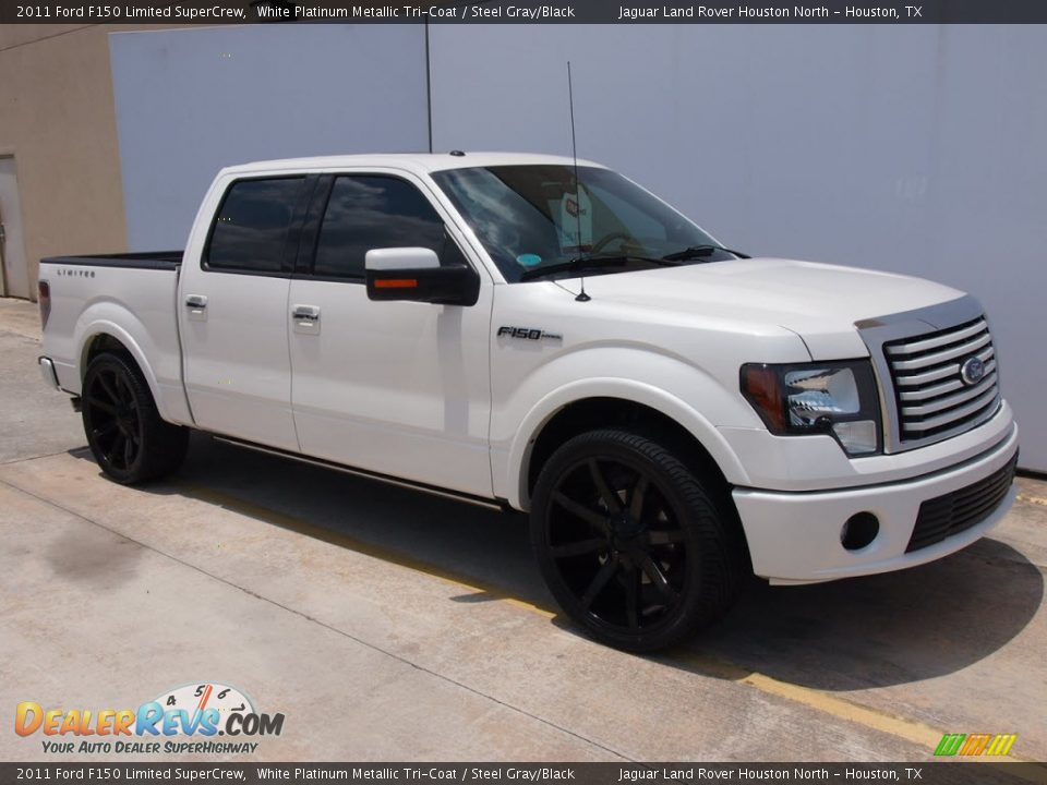 2011 Ford F150 Limited SuperCrew White Platinum Metallic Tri-Coat / Steel Gray/Black Photo #2