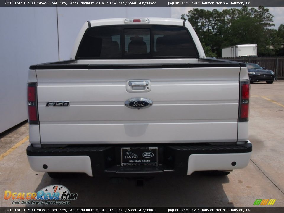 2011 Ford F150 Limited SuperCrew White Platinum Metallic Tri-Coat / Steel Gray/Black Photo #12